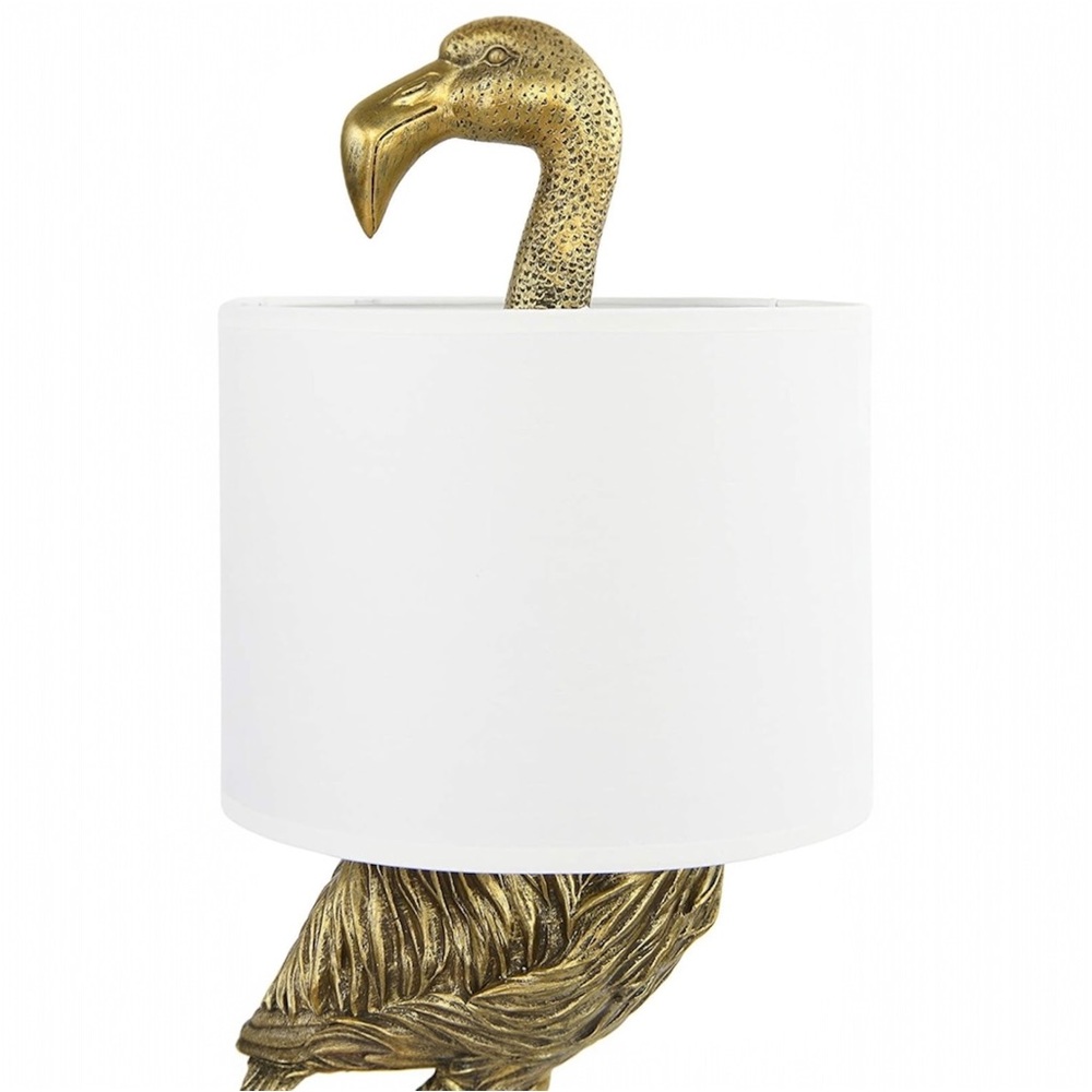 NEW Anthropologie Large Gold Boho Flamingo Table Lamp Lighting Art Deco Set 32" - Picture 6 of 9